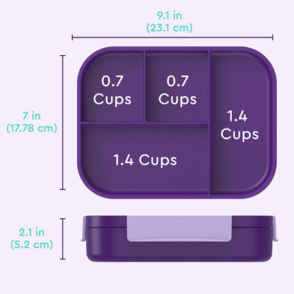 Bentgo® Kids Snap & Go Lunch Box | Unicorn - Product Dimensions