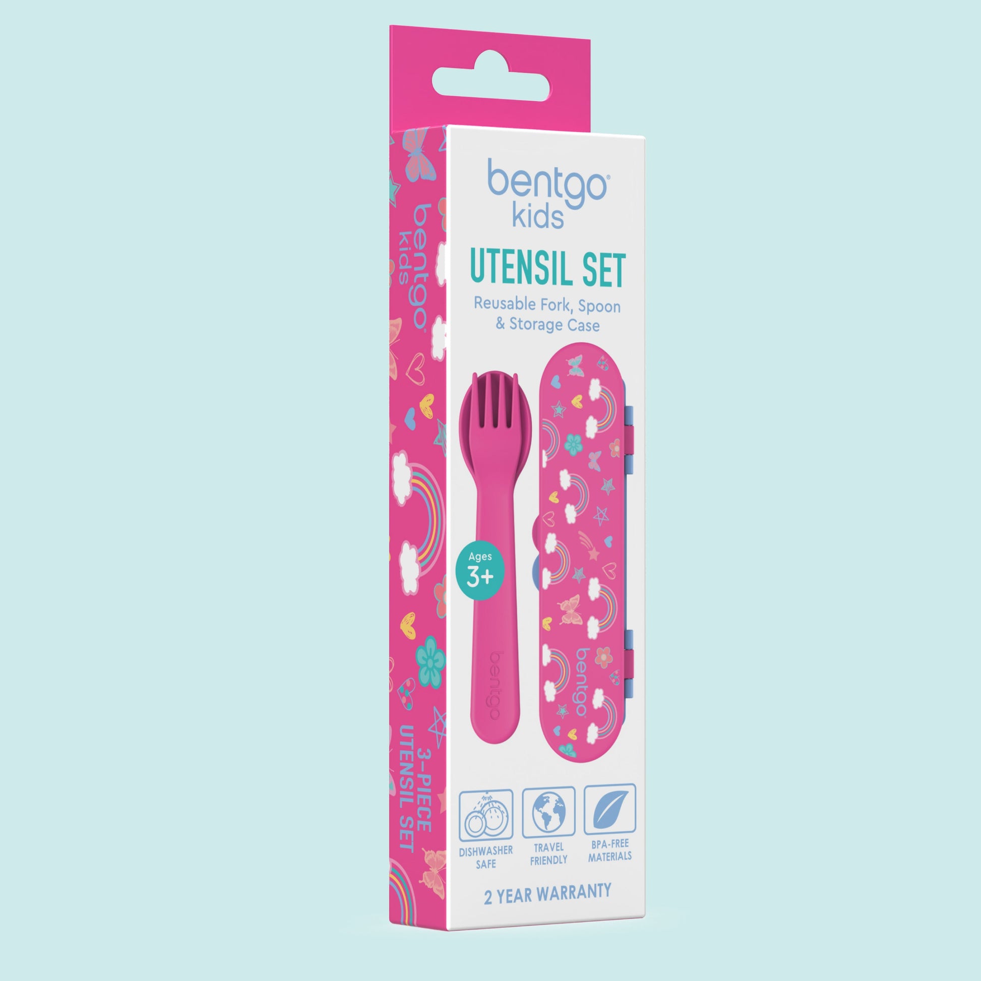 Bentgo® Kids Utensils Set - Rainbows and Butterflies | Packaging