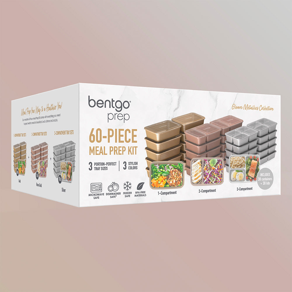 Bentgo® Prep 60-Piece Meal Prep Kit - Gleam Metallics | Packaging
