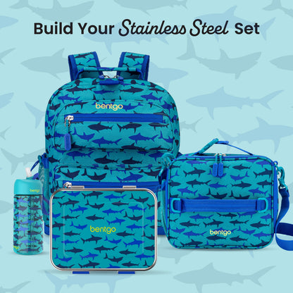 Bentgo® Kids Stainless Steel Prints Lunch Box - Sharks | Build Your Stainless Steel Set